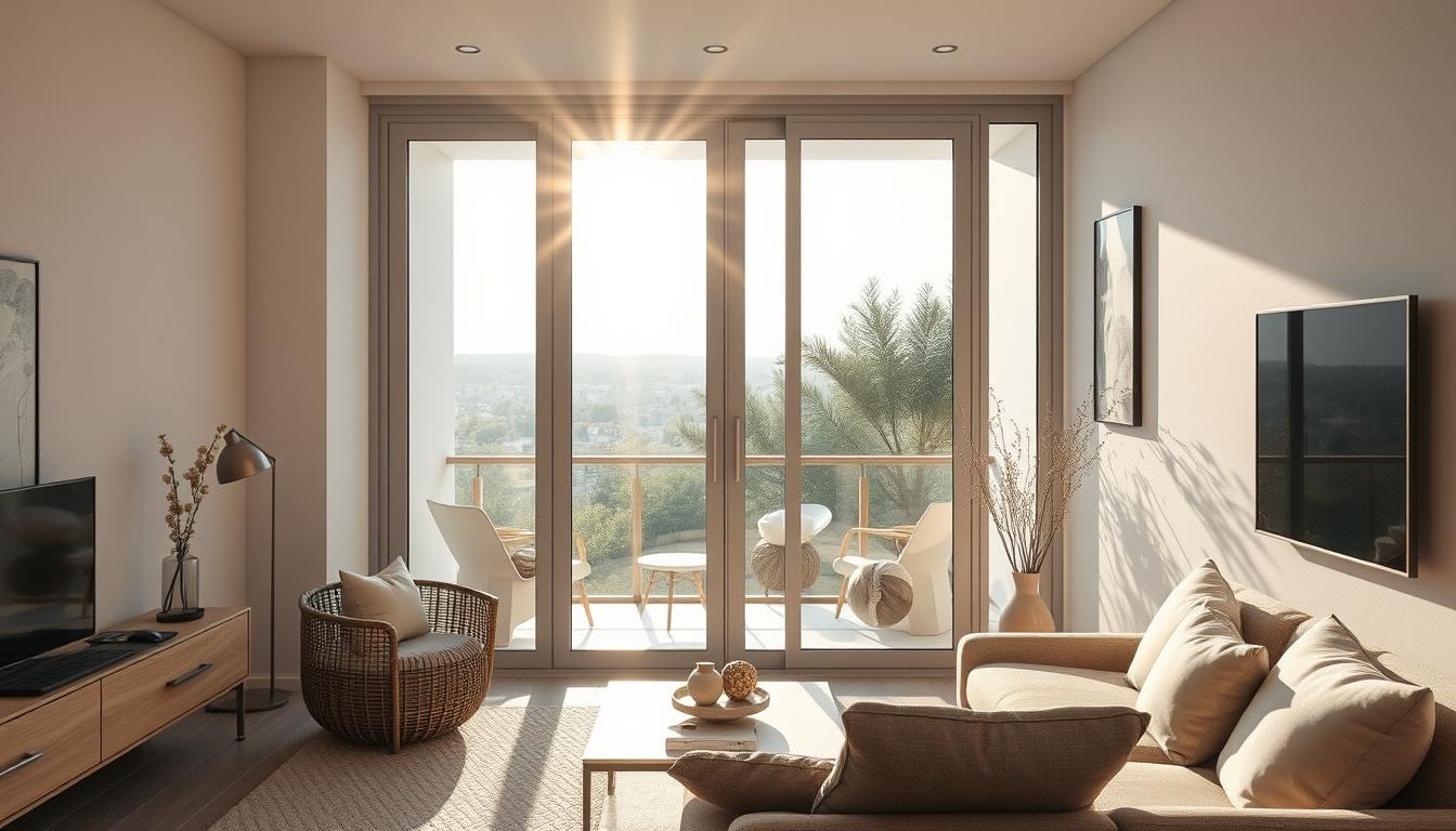 Balkontür passend zum Wohnstil im modernen Wohnambiente Balkontür passend zum Wohnstil im modernen Wohnambiente